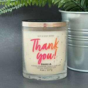 BBW Thank You Dahlia Bath & Body Works Single Wick Candle